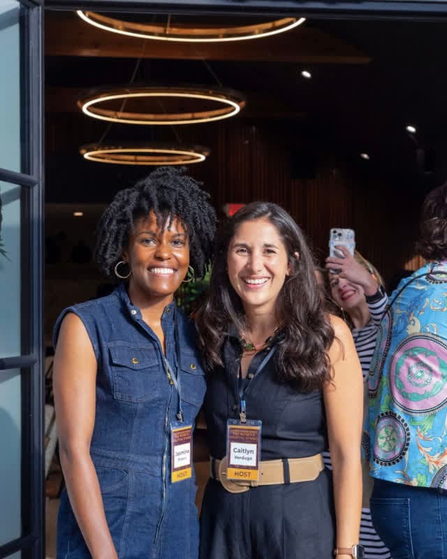 Jasmine Brown and Caitlyn Verdugo, co-founders of WREI Connected, at a women's real estate investing meetup